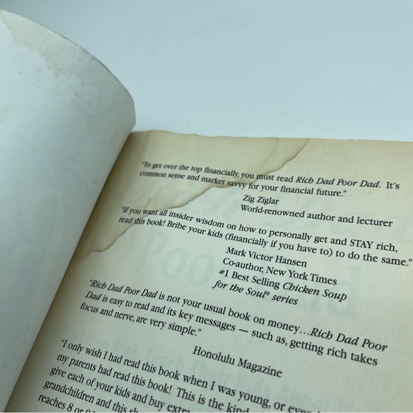 Rich Dad Poor Dad by Robert T. Kiyosaki Book Paperback Flawed - Picture 6 of 10